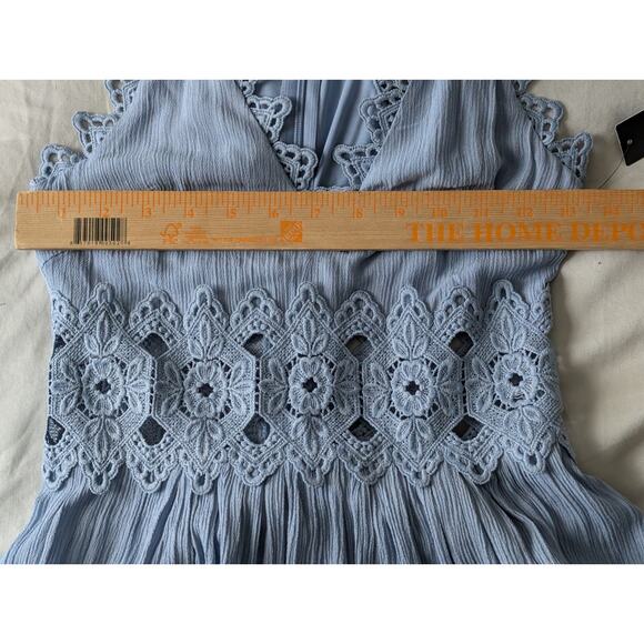 Lulus "This is Love" Slate Blue Lace Maxi Dress - NWT XS - Picture 9 of 10